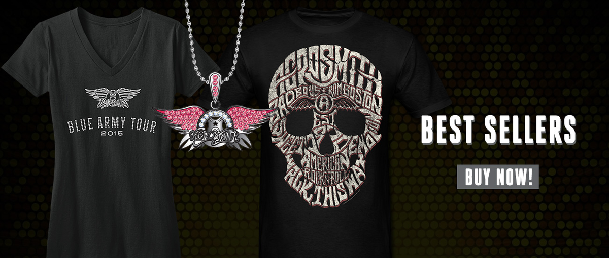 Aerosmith's tweet photo. Aerosmith Best Sellers! Get your #Aerosmith Blue Army Tour Tee before they're gone! https://t.co/0ToQtdbFTn https://t.co/pPFzyB9pDS