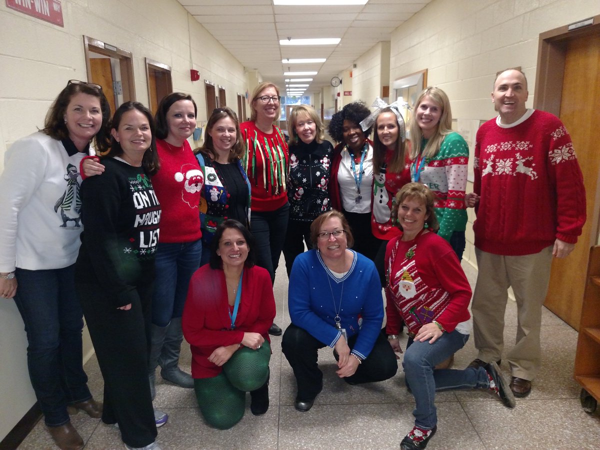 Cookgr4warren's tweet photo. Ugly Sweater Day! @WarrenES_BCPS https://t.co/5F2WOX2wS0