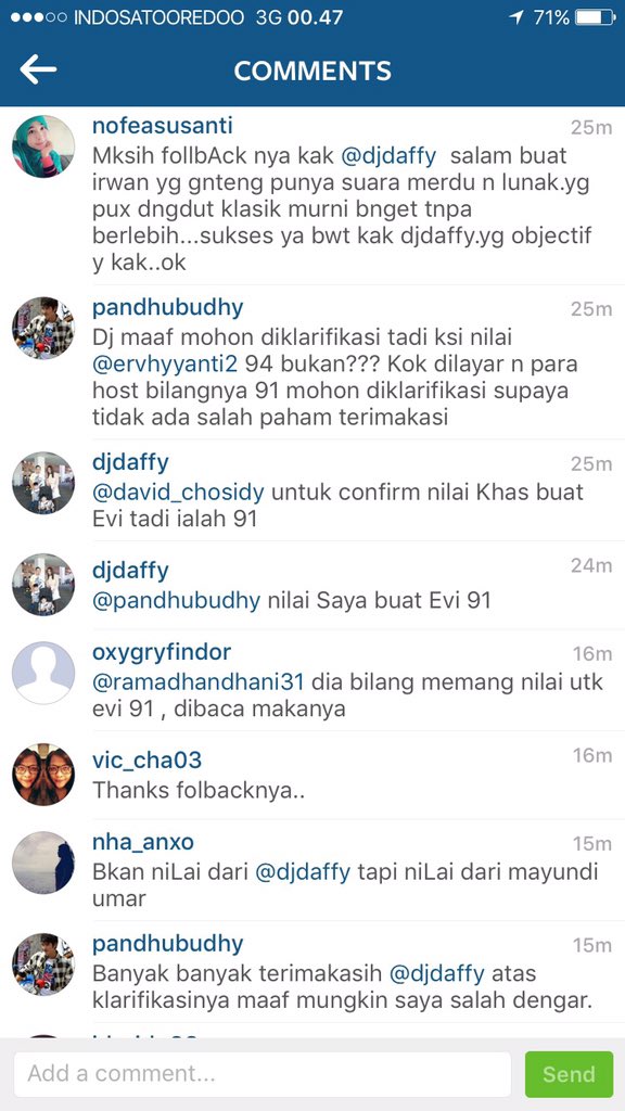 dhikacungkring's tweet photo. buat yg nanya nilai dr DJ daffy buat evi.. biar ga simpang siur dan yg menyalahkan kuping kami para host.. https://t.co/NXV1WhaX3z