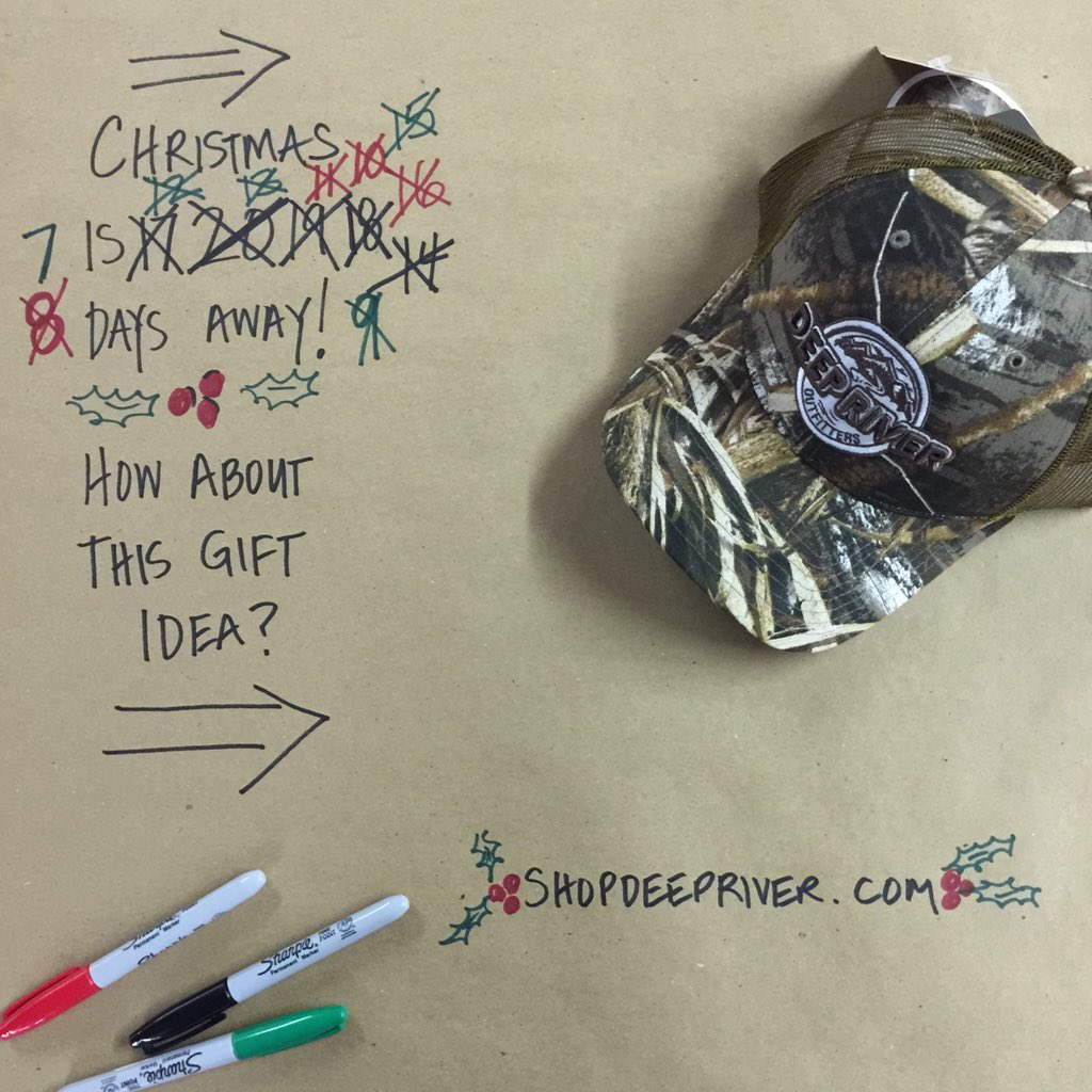 shopdeepriver's tweet photo. Just 7 days till Christmas! Who is left on your list? https://t.co/OIy1cZK7as #richardsonhats #Realtree #max5camo https://t.co/NHfCYa0QKm