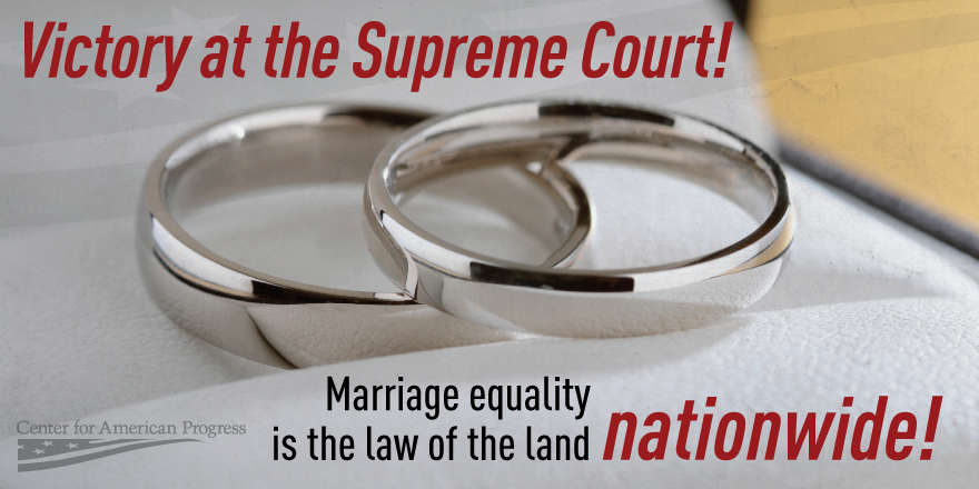 AdamsFlaFan's tweet photo. The Supreme Court made marriage equality the law of the land #YearInProgress https://t.co/gySKPg3CAJ
