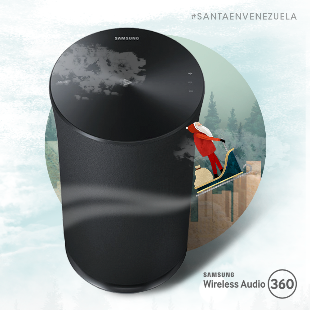 SamsungLatin's tweet photo. ¡Con tan solo un RT mencionando a tus amigos puedes tener un Wireless Audio 360 en tus manos con #SantaEnVenezuela! https://t.co/HMCBSDgvoO