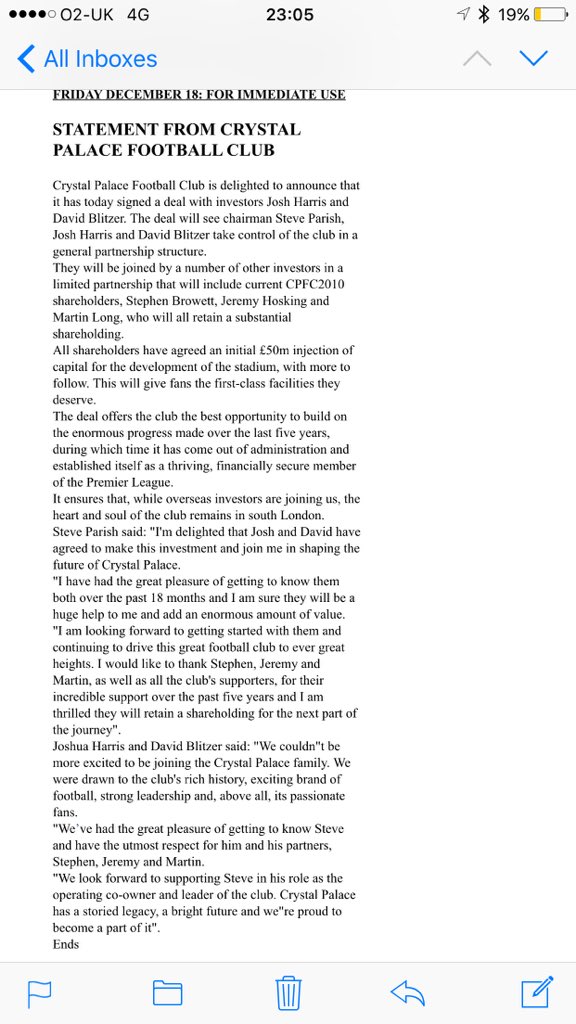 A bit of bedtime reading #cpfc