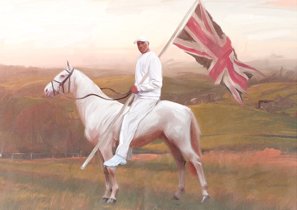 Reubendangerman's tweet photo. @Skepta and @JmeBBK sellout Brixton acad. last month portraits I did of these guys in Tate. Grime in gr8 place🇬🇧💥 https://t.co/9oC2kBLQbo