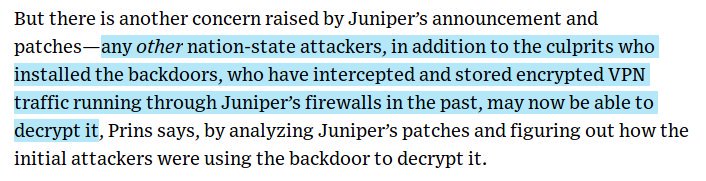 andersdalen's tweet image. Oh! Great!
#JuniperNetworks #ScreenOS #VPN #backdoor