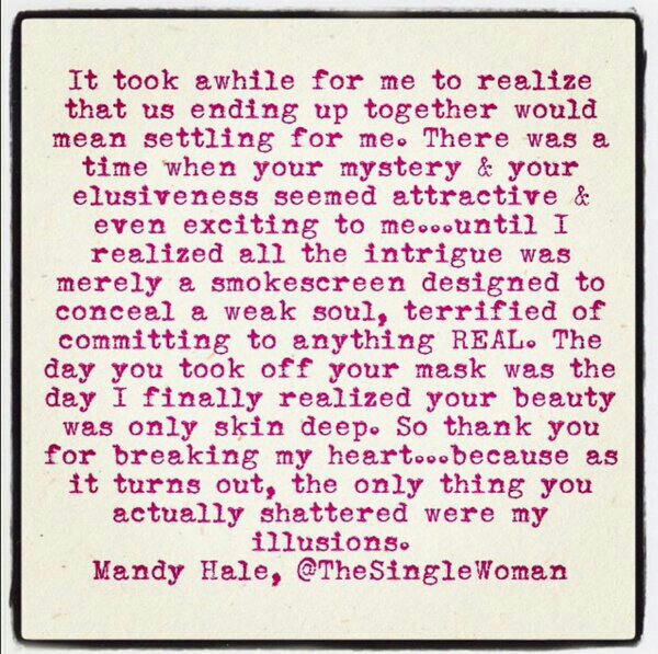 Never thought I'd said this but, thank you for breaking my heart! 

Quotes by <a href="/TheSingleWoman/">Mandy Hale</a>