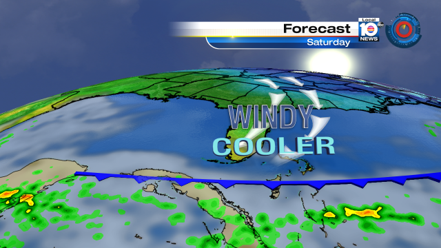 Cooler weather arrives: temps in the 60s Saturday morning, reaching the mid to upper 70s during the afternoon. https://t.co/nH2dxmMo8N