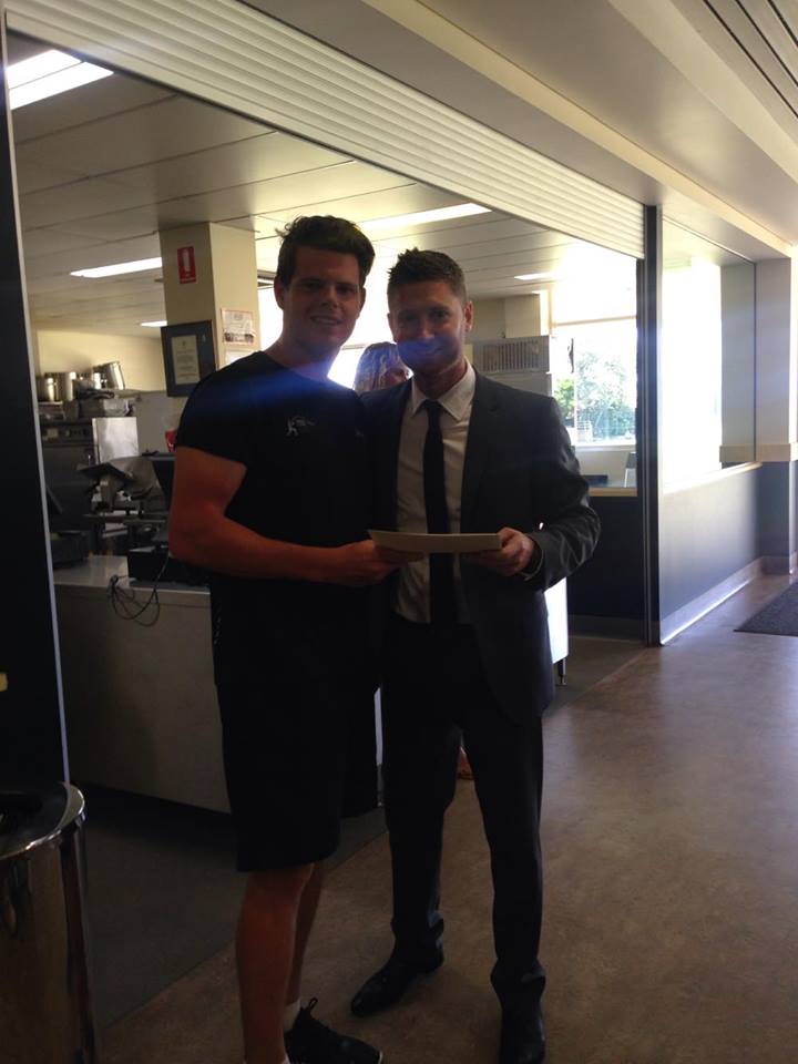 Really enjoyed myself at the MCCA! Good to spend time with an idol of mine since ive been a young kid! <a href="/MClarke23/">Michael Clarke</a>