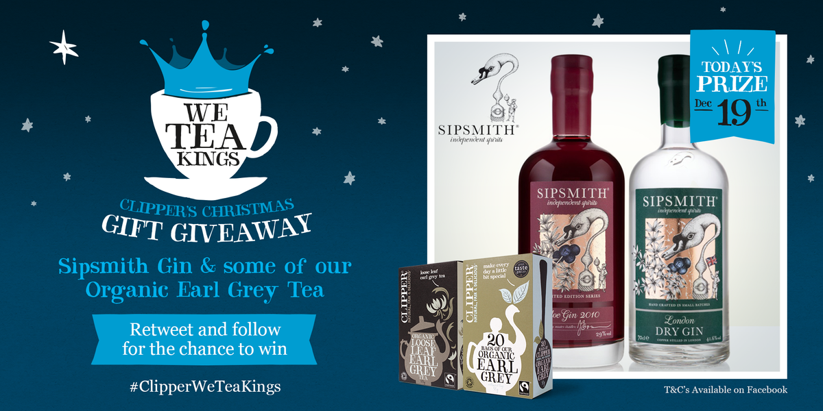 clipperteas's tweet photo. Today's #ClipperWeTeaKings giveaway is perfect...we love tea &amp; we love gin! RT&amp;Follow to enter. Closes at 11.59pm https://t.co/VlEzut6hdH