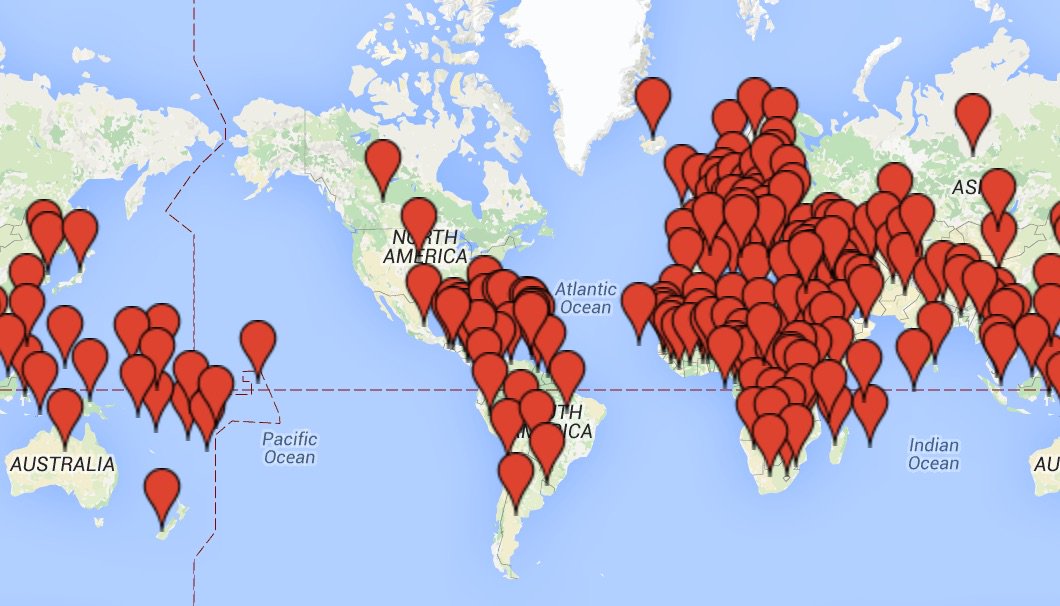 BookRiot's tweet photo. A map recommending a book from every country in the world, in today's Critical Linking: https://t.co/n5REamR1Cq https://t.co/0JJdd8Zlwg
