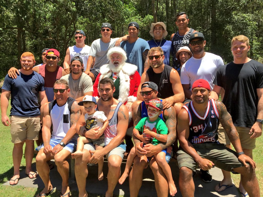 All smiles to see Santa at the family BBQ today #StayTrue