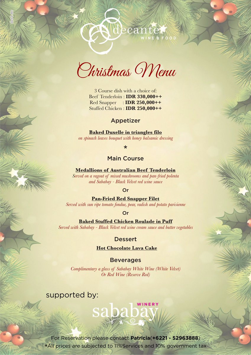 Celebrate your Christmas Dinner with #Decanter with live performance by Harmonicoustic Band, RSVP 021 - 529 63888