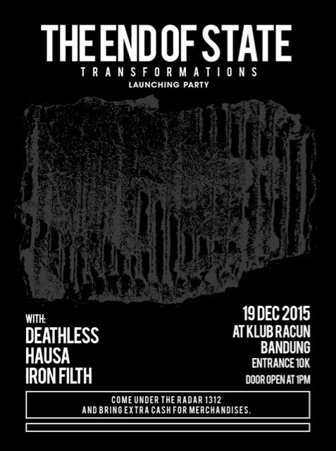 Deathless is Supporting The End Of State album launch this afternoon with Iron Filth &amp; Hausa