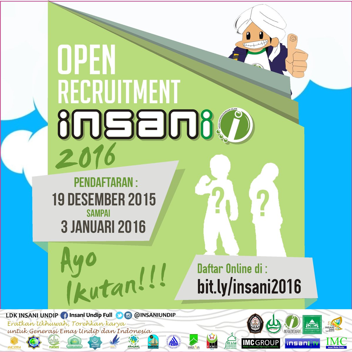 InsaniUNDIP's tweet photo. Ini dia yang ditungu-tunggu!!!
OPREC INSANI UNDIP 2016
#ayogabunginsani
#primemorality https://t.co/geikQBfsP2