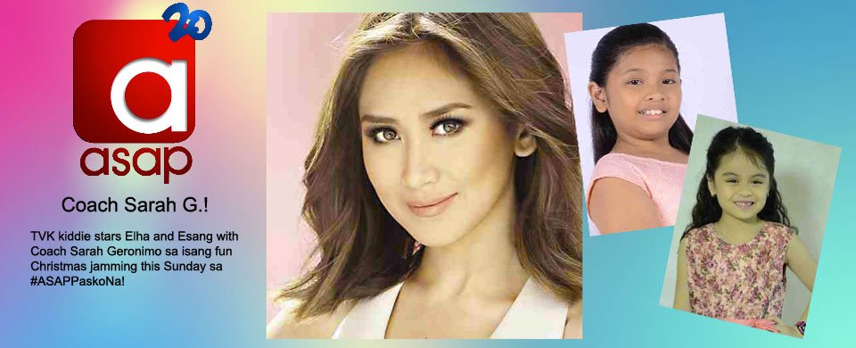 ASAPOfficial's tweet photo. May Christmas jamming sila TVK stars Ella and Nympha with Coach SARAH G. bukas sa #ASAPPaskoNa! Abangan!!! https://t.co/3UEToEyp8u