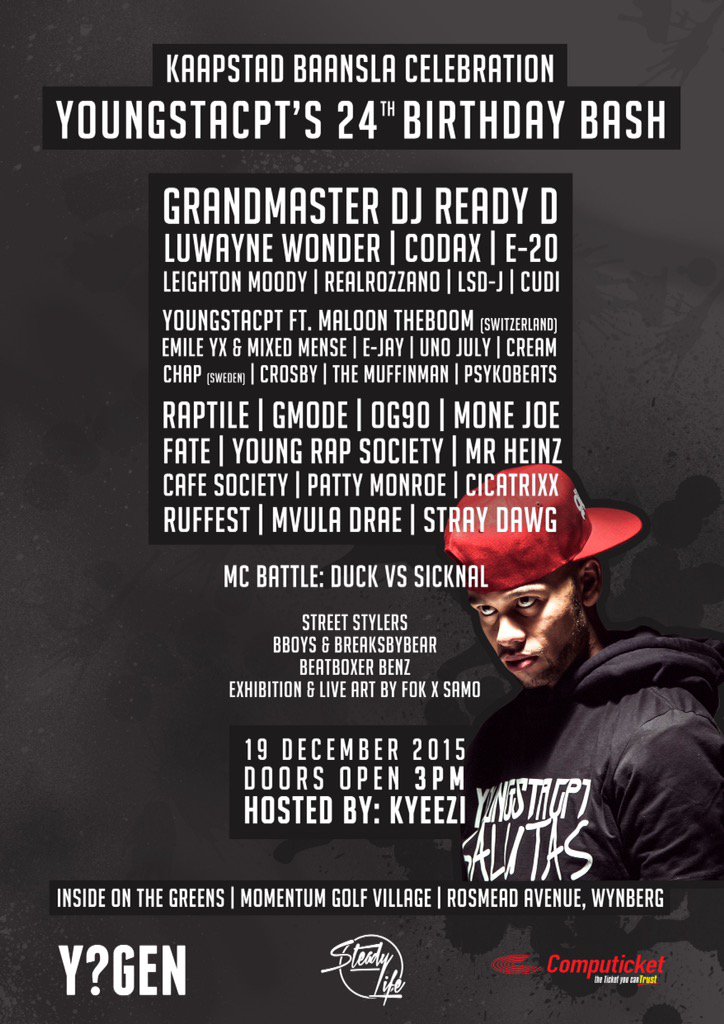 The day has arrived! "Happy birthday, YoungCPT" 

It's on later on, Bday celebrations - facebook.com/events/1635388…