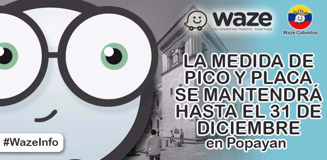 #MovilidadPopayán 🎄🎉#PicoYPlaca hasta la fecha seguirá vigente  en diciembre