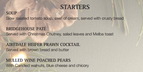 airedale_heifer's tweet photo. Our Christmas Fayre menu available every day up to and includeing Christmas Eve! #Christmas #Bradford https://t.co/QqJ8DBK3wt