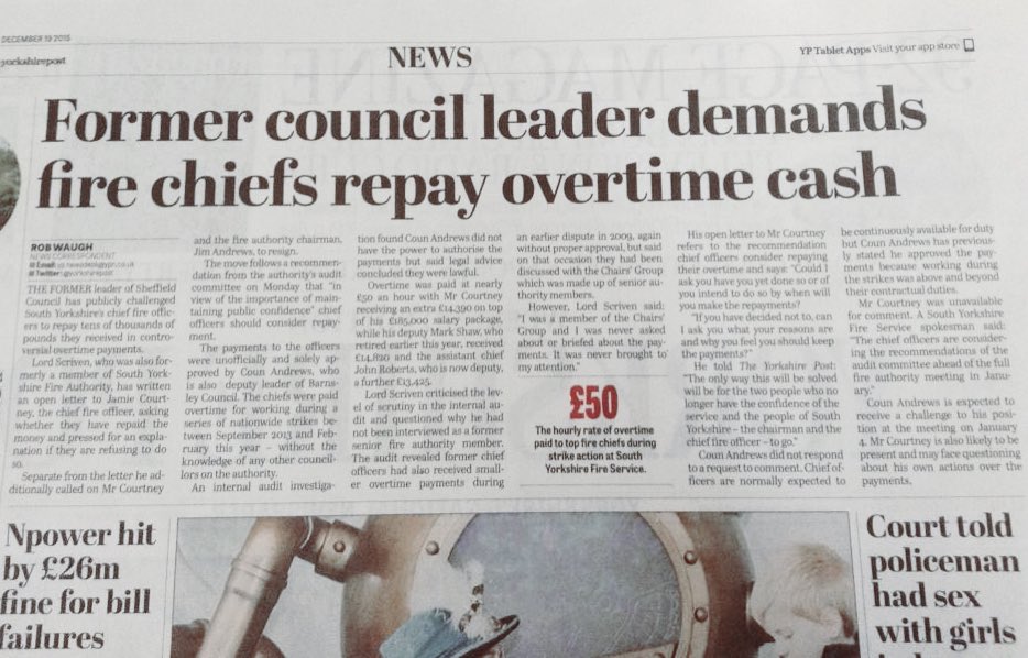 South Yorkshire FBU tweet media