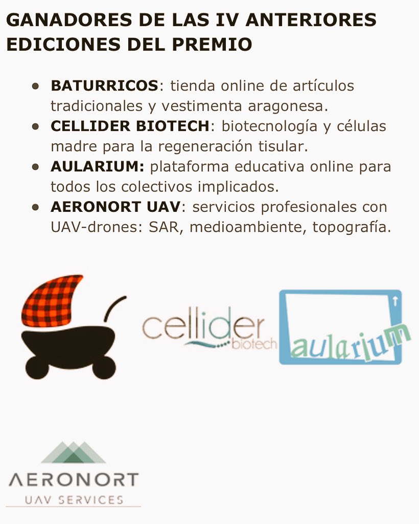 GenerandoFuturo's tweet image. Orgullosos de los éxitos de los ganadores en ediciones anteriores: @baturricos @cellider @aularium @Aeronort_UAV