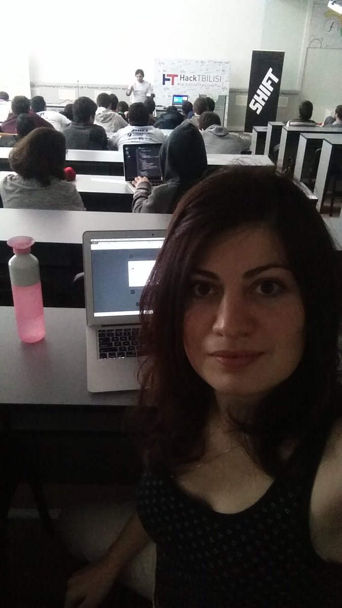 MarieTalak's tweet photo. Tweeting live from #Hackathonthatlovesyou #hacktbilisi @uniHackIO @hacktbilisi https://t.co/3wnFV9WPZa