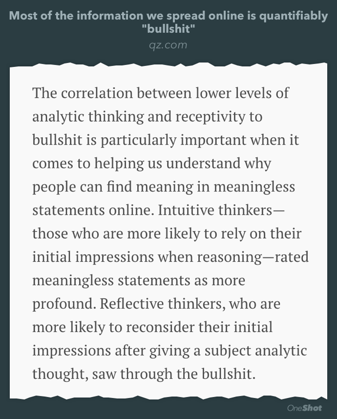 ashley's tweet image. The research &amp;amp; importance of #crapdetection in the Age of Bullshit #edsg  qz.com/572269/most-of…