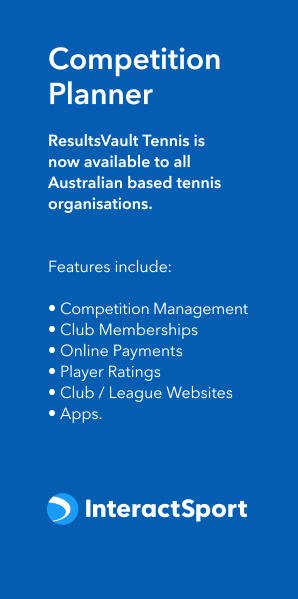 InteractSport's tweet image. Now available to all #tennis orgs, tennisaustralia.resultsvault.com = competitions, membership, payments, ratings, Apps