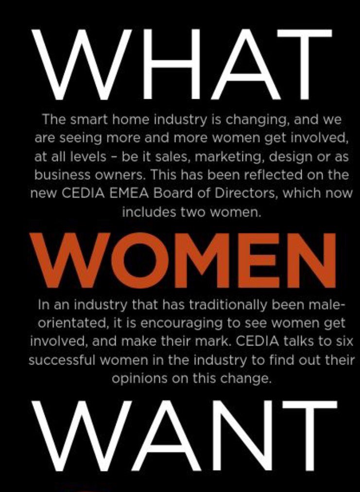 Bespoke_Mel's tweet photo. Great feature in the latest @CEDIA_EMEA edition of CEDIA Communicates - What Women Want #CEDIA https://t.co/8PhBkmRpsn