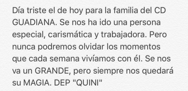 El señor siempre se lleva a sus mejores guerreros. DEP "QUINI". Para el @C_DGuadiana1516 tu recuerdo será imborrable