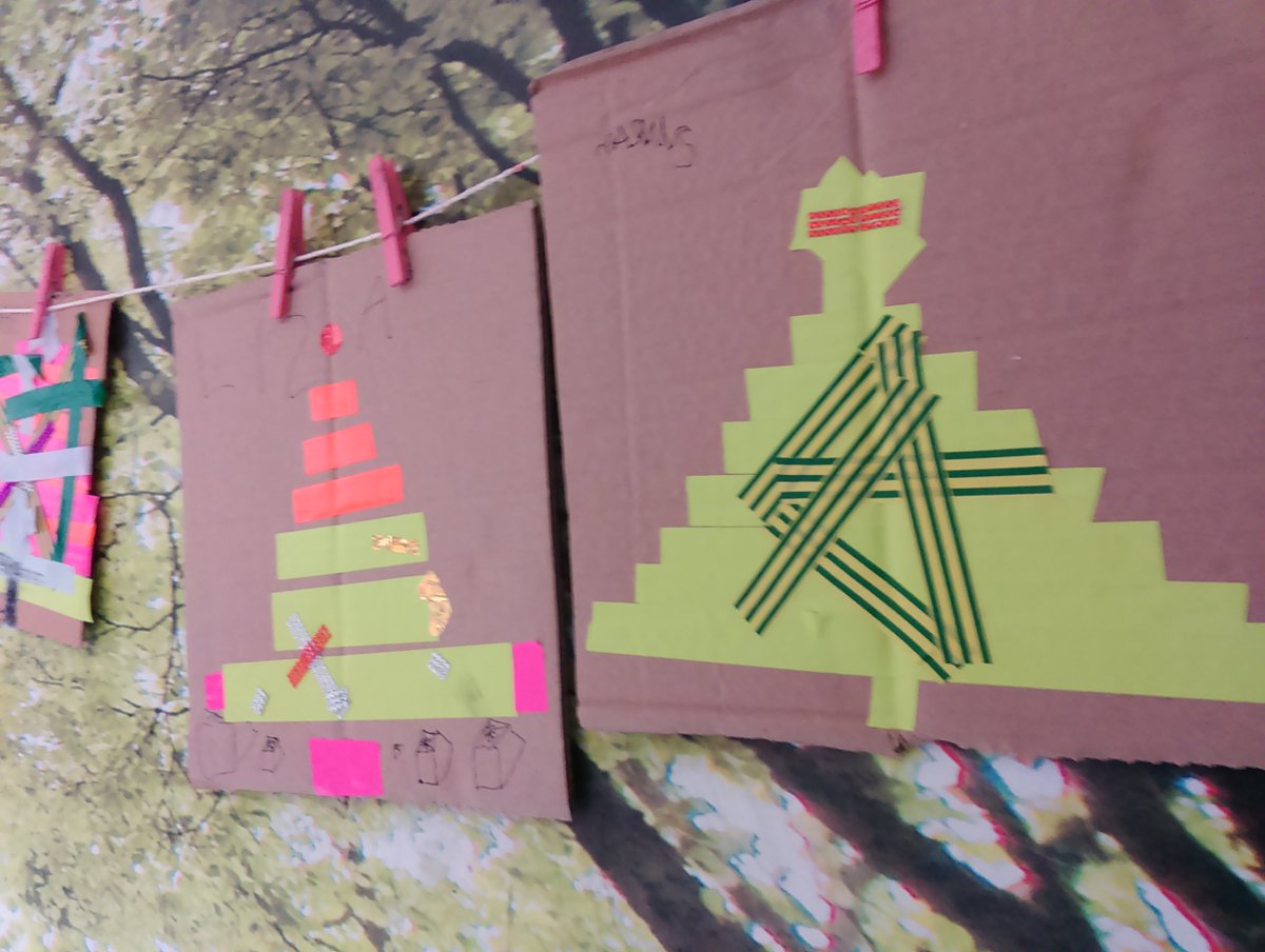 jupiterartland's tweet image. The start of something special our Christmas Hol Artsparks #triangulartrees #woodlandclassroom stay tuned for more!