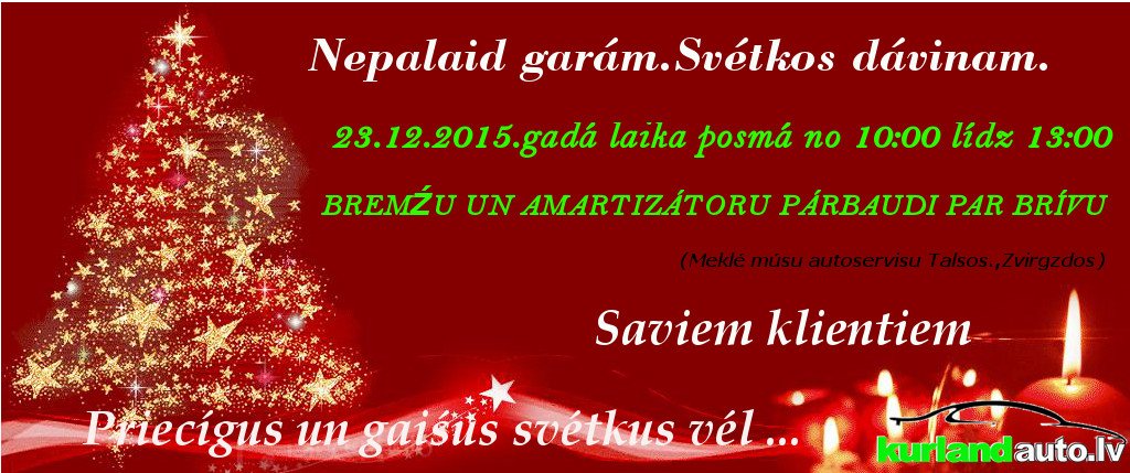 kurlandauto's tweet photo. Paldies ka bijāt ar mums 2015 gadā,apmeklējiet mūs arī nākamgad. https://t.co/mckI4P6pur
