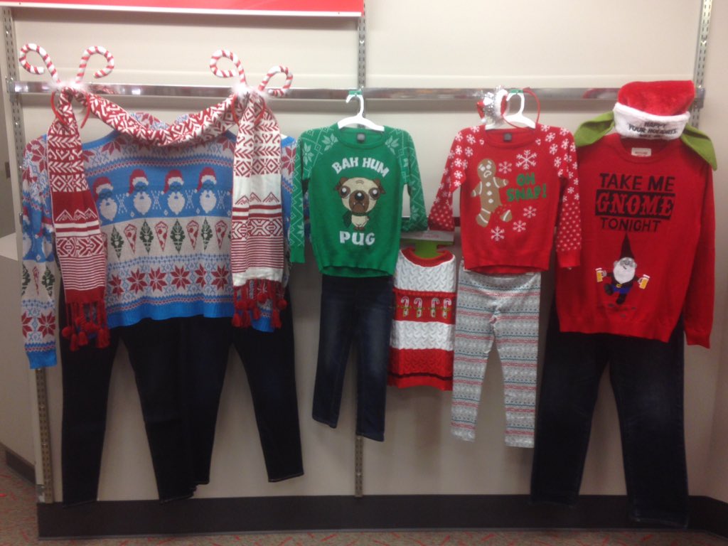 Ugly Christmas sweaters for the fam! Including Bullseye! #UglySweaterParty #getitattarget