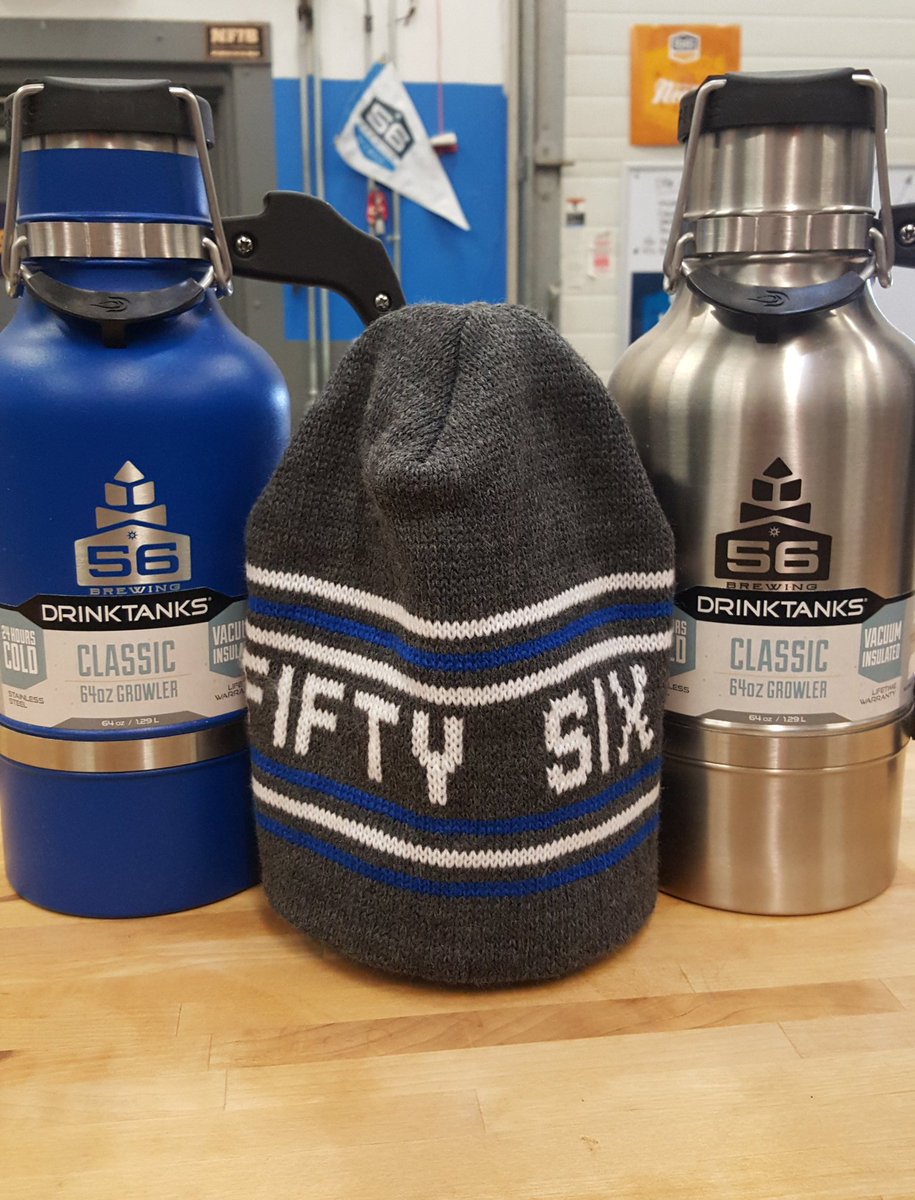 56brewing's tweet photo. New 56 Beanies!
Stainless Growlers are on sale today for $56.56 w/half price fill.
#SpreadChristmasBeer #56style https://t.co/n2B1UGGMyr