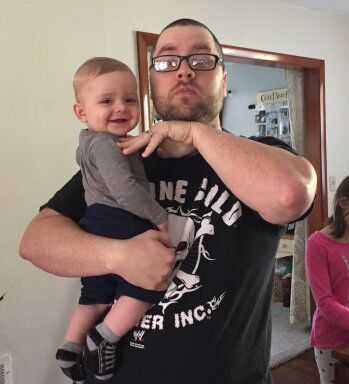 raysfanjm's tweet photo. The #godson Walker is all smiles for his #Parran. We're fancy. https://t.co/0no5kWruoL