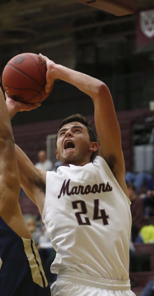 MaroonCrew's tweet photo. Congrats to Luke Eastman wth the buzzer beater layup to help the Maroons win in Double OT last night! https://t.co/DWsVRLO8Bi