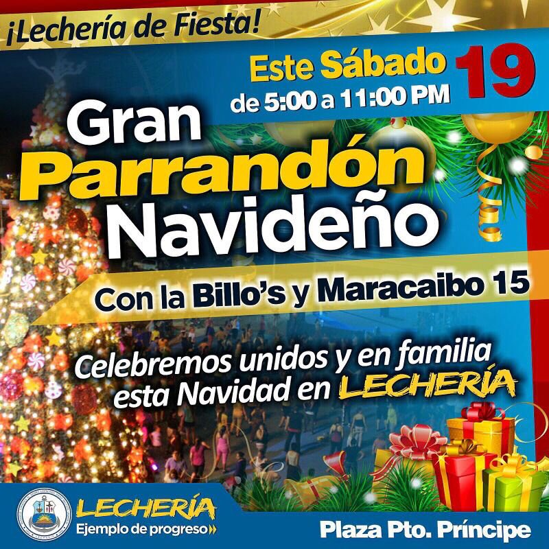 Tricplc's tweet photo. Hoy 19/12 EL GRAN PARRANDÓN NAVIDEÑO con @orquestabillo y @M15Official | Plaza de Puerto Príncipe #Lecheria https://t.co/NkQw0HcX6I