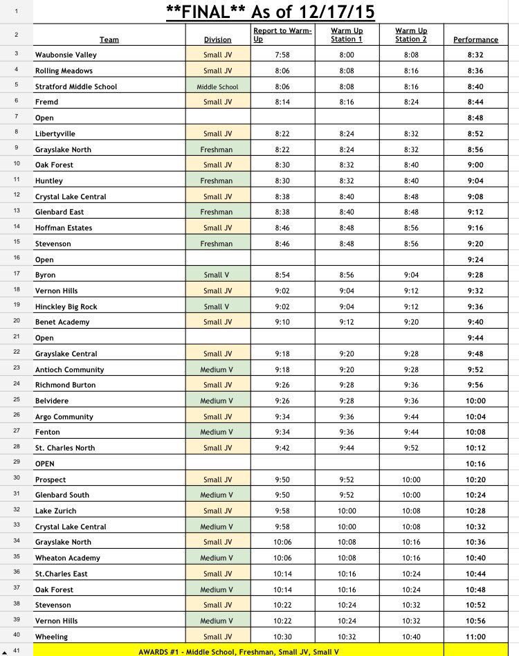 CheerMSL's tweet image. rolling meadows mustang roundup lineup for today!!!!!
