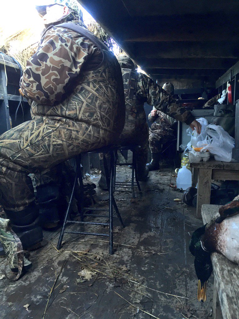 J_S_Daugherty's tweet photo. Enjoying time in the blind with @Mr_theKurt and @Hann_Made_Calls owner Luke Hann #mallards #duckblind #moducks https://t.co/Qb5Bk302Tl