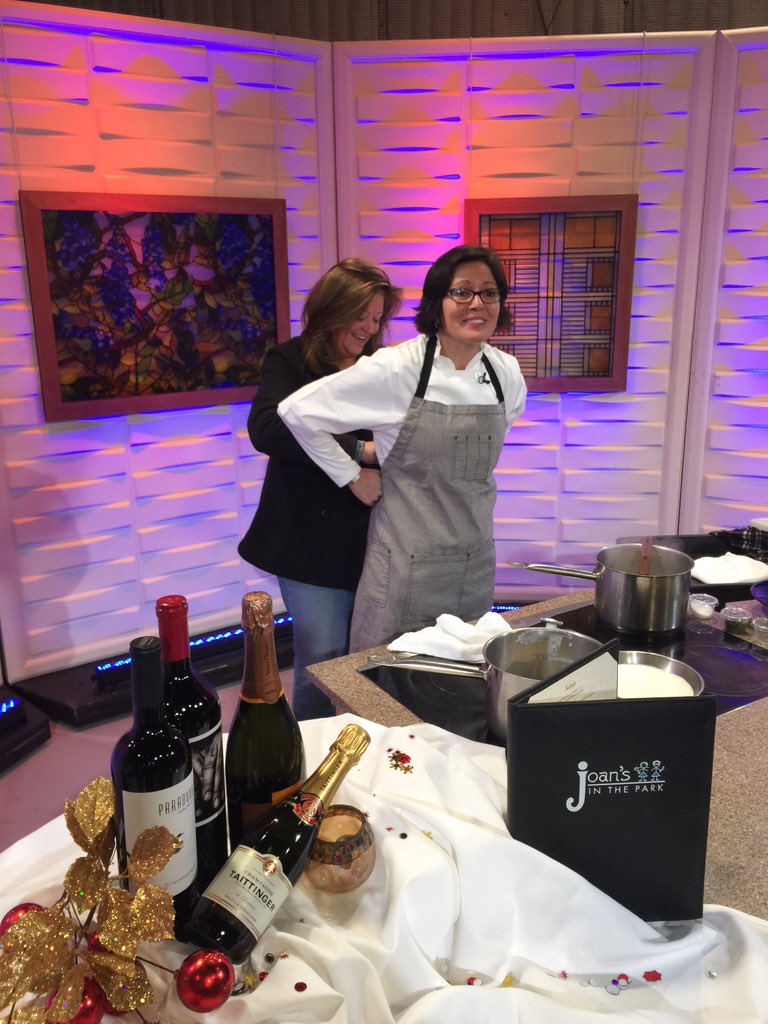 Apron on! Joan is getting Susan ready for her <a href="/joansinthepark/">joan's in the Park</a> segment on #KARE at 9:45 am