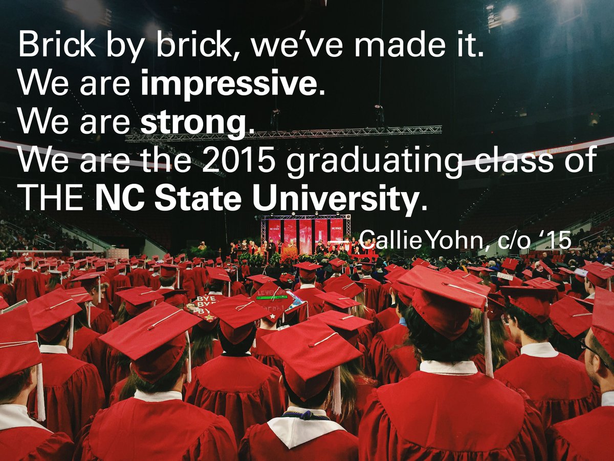 NCState's tweet photo. Congrats to our 3,598 #NCState15 fall graduates! https://t.co/MsRGDqp3lB https://t.co/0cdLoVFqDP