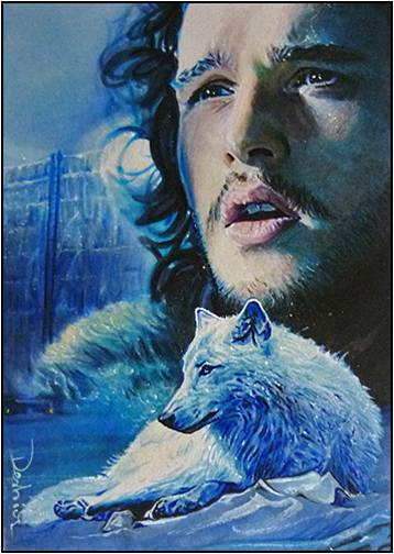 idake47's tweet photo. "#JonSnow &amp; Ghost" Art by #DavidDeb https://t.co/KUzLCoEuKn