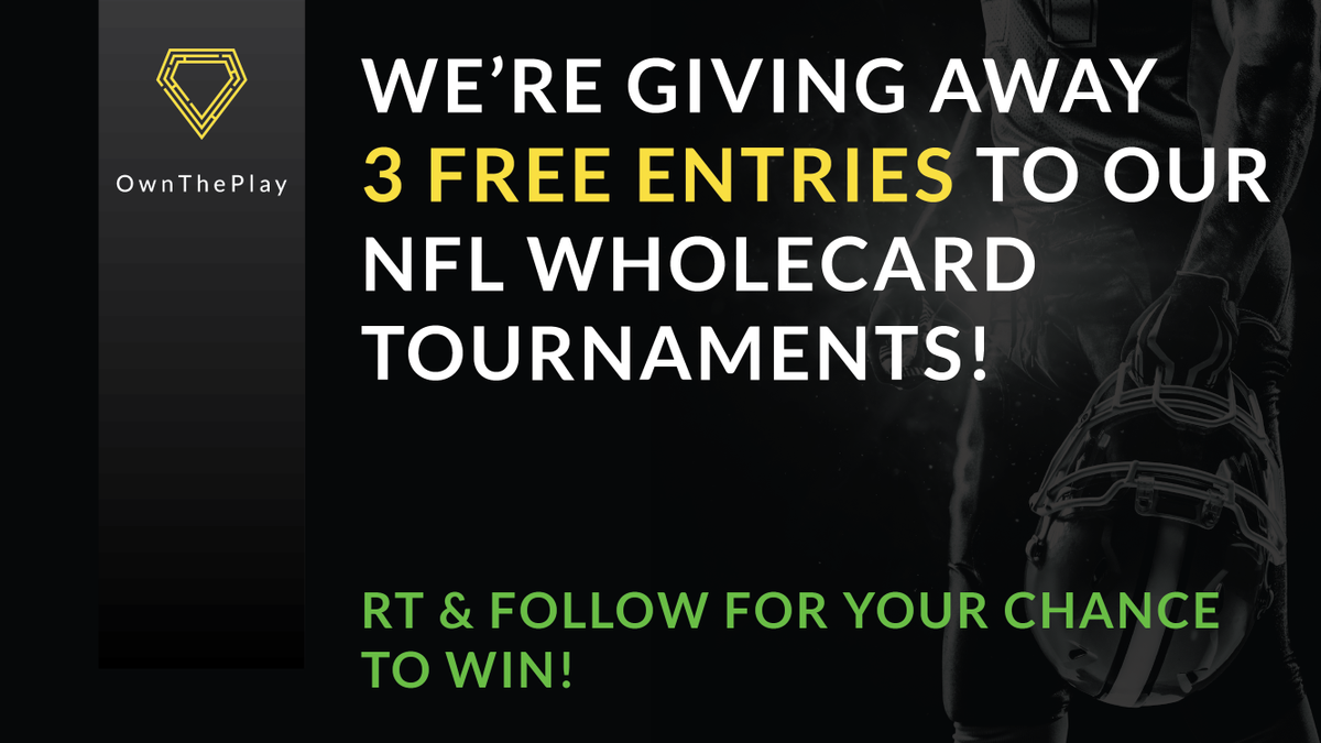 OwnThePlay's tweet photo. GIVEAWAY ALERT!

RT &amp; Follow @OwnThePlay for your chance to win!

Win today &amp; play tomorrow!

#NFL
#DFS
#WholeCard https://t.co/vRTjNVeHoL