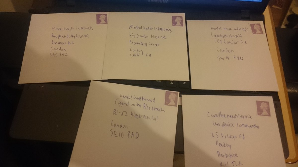 FraeyaWhiffin's tweet photo. Sending Christmas cards to people in mental health wards #mindcard https://t.co/odfq3eNtsK