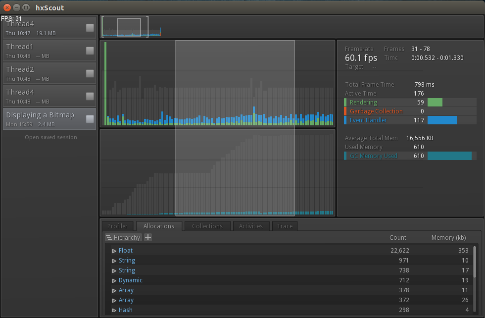 hxScout's tweet image. hxScout 0.5.1 is released with bug and crash fixes. hxscout.com/download.html #haxe #hxcpp #profiling
