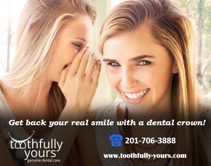 Embarrassed to show your #damagedtooth? Use #DentalCrowns to refresh and revive your smile! #ToothfullyYours