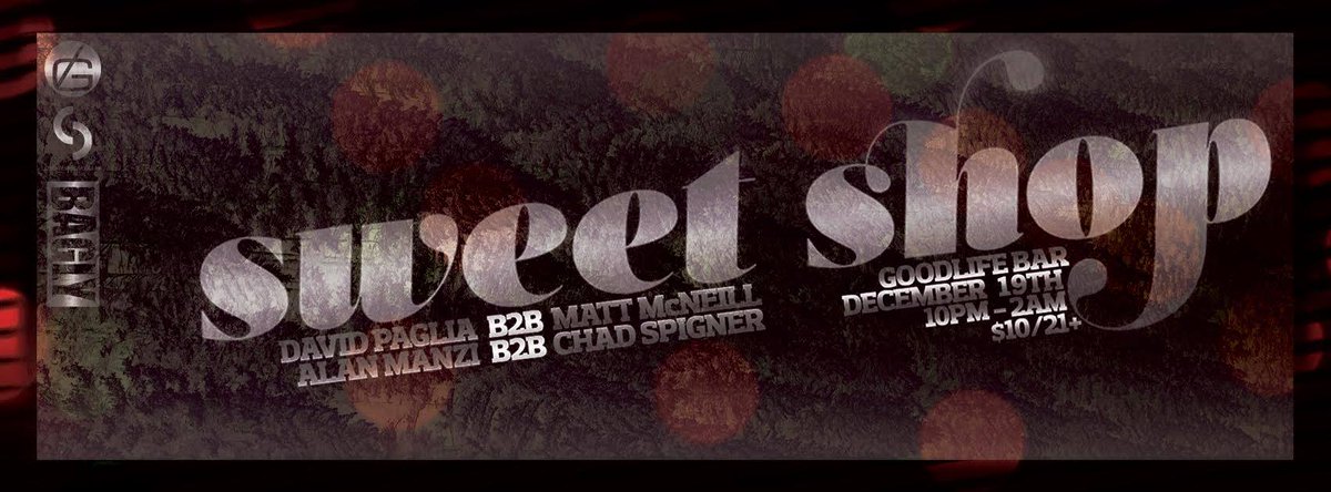 TONIGHT! A special #SweetShop takes over <a href="/GoodLifeBar/">Good Life</a> for <a href="/BAGLYinc/">BAGLY</a> facebook.com/events/1674924… h/t <a href="/DJMrMcNeill/">Pablo</a>