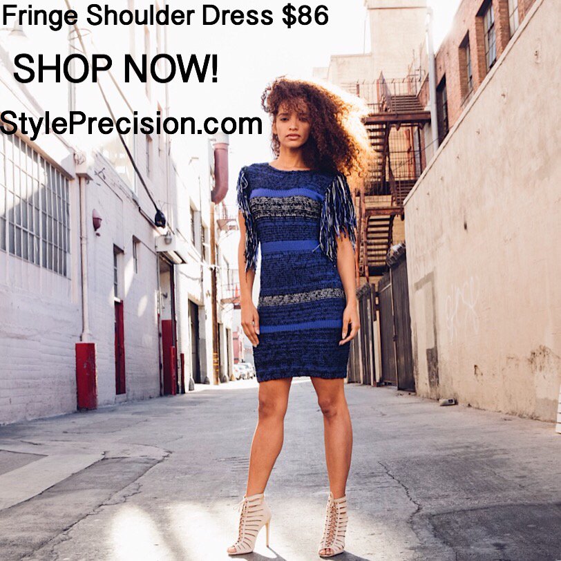 Fringe Shoulder Dress! $86 Shop now at StylePrecision.com #shop #dress #fashion #boutique #hot #beauty #love