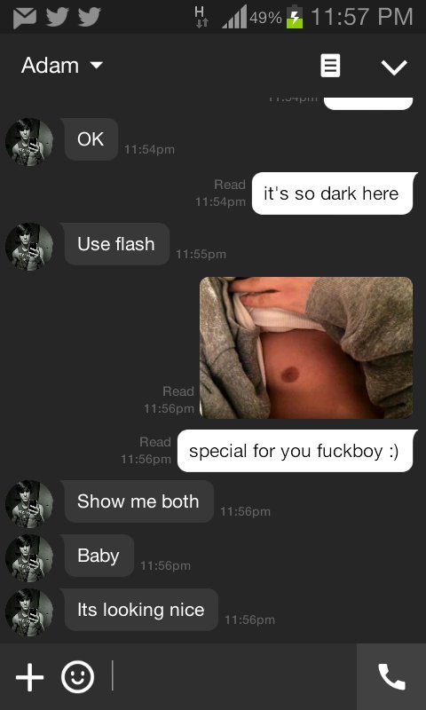wellflavoured's tweet photo. this fuckboy wanted me to send him a picture of my boobs so i did this. i'm laughing so hard omg lmaoo https://t.co/W7kCFlDOl2
