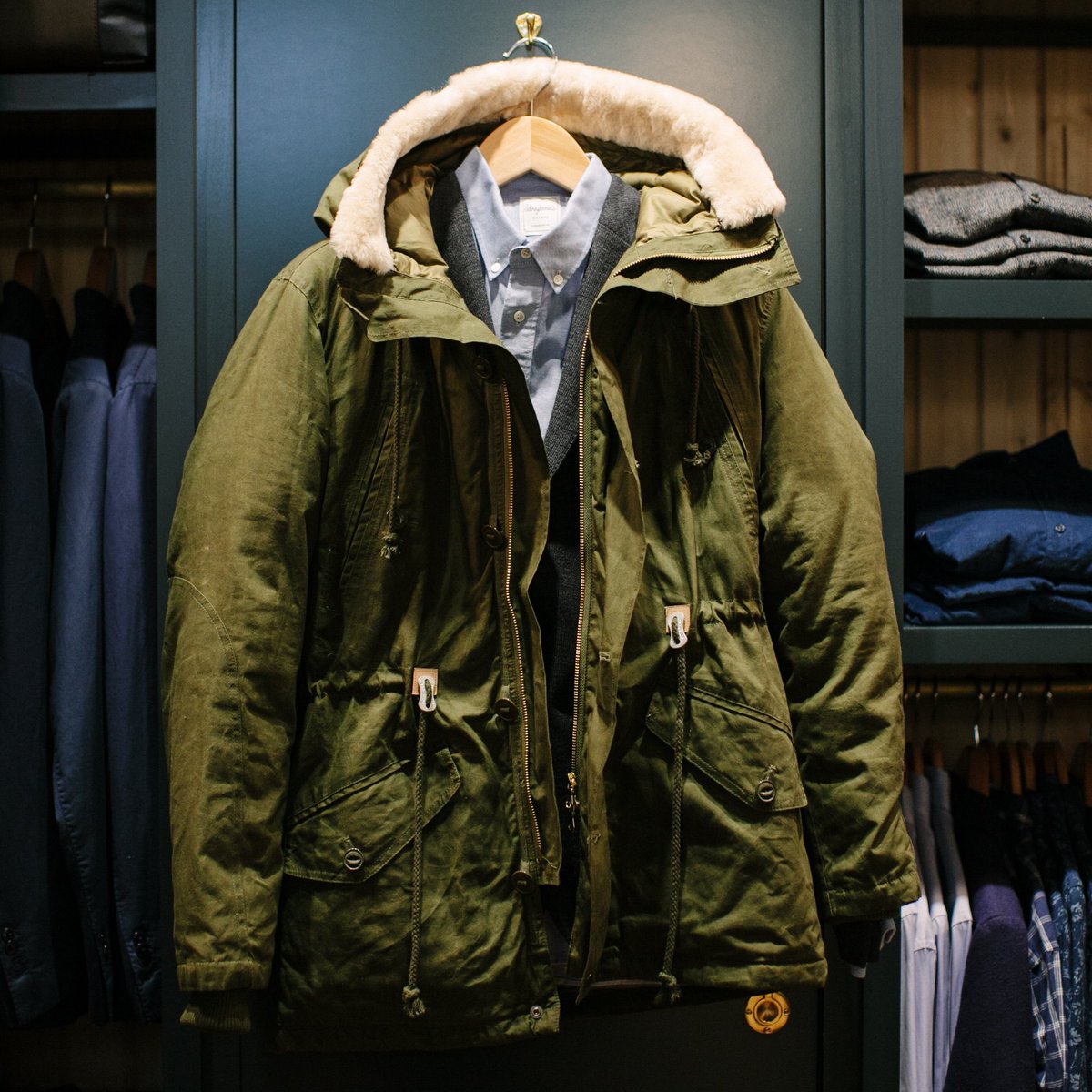 askovfinlayson's tweet photo. The @SnowPeakUSA Waxed Down Jacket. Only one remaining in the shop - size M. #FlagshipOnly https://t.co/6Ao6mvr7qC