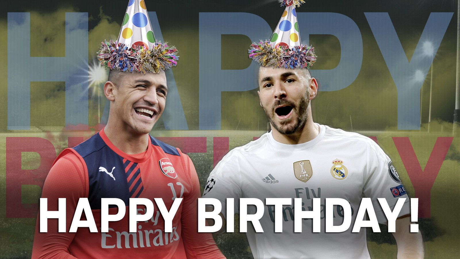 Happy birthday to Arsenal\s Alexis Sánchez (27) and Real Madrid\s Karim Benzema (28)! 